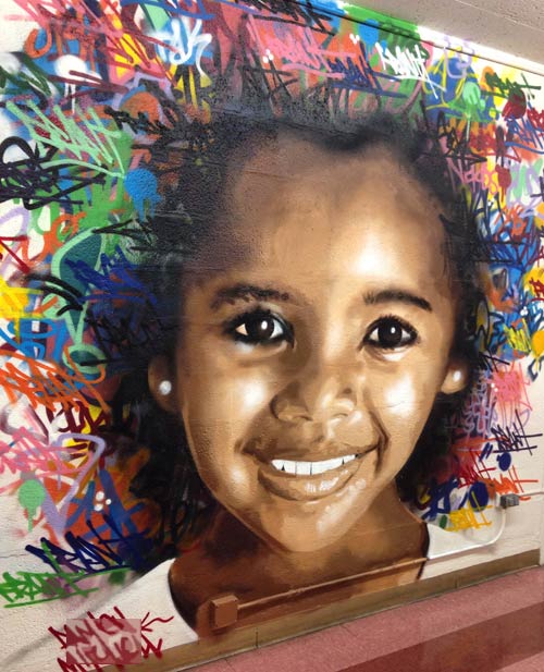 mural of young girl