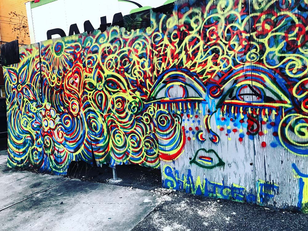 bright artwork painted on wall