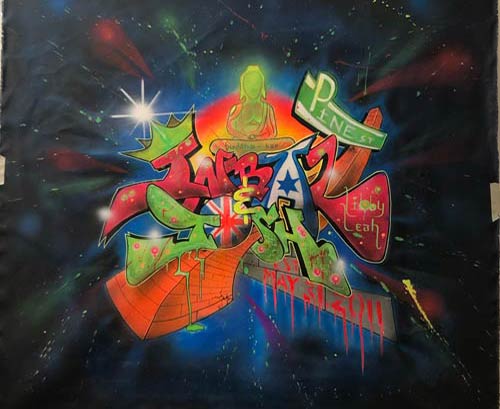colorful graffiti canvas