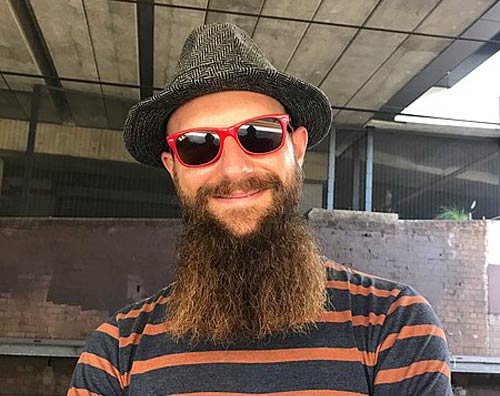 bearded hipster man