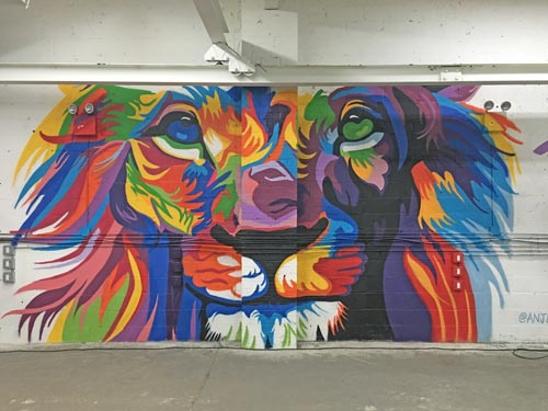 mural of a lion